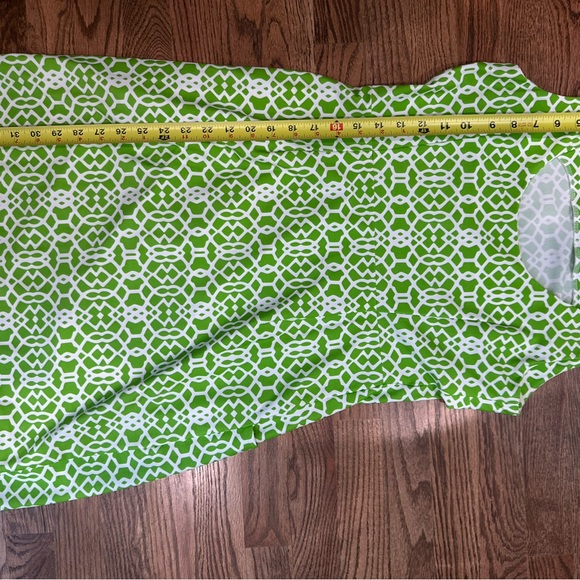 Jude Connally Lime Green & White Geometric Midi Dress - Picture 7 of 13